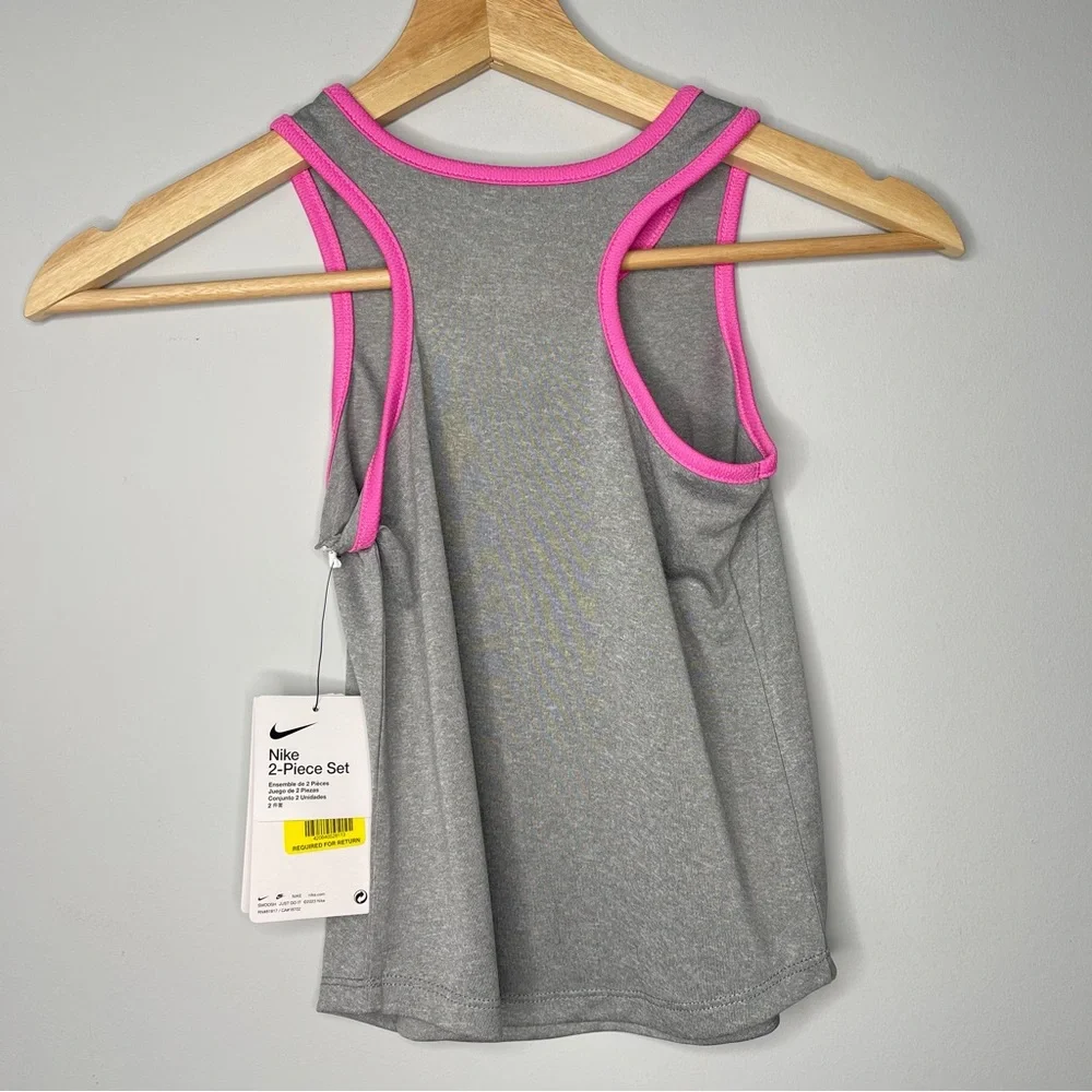 Girls new Nike gray pink‎ athletic tank top size small